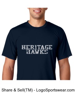 Adult Heritage Hawks Sport Tee, Navy Design Zoom