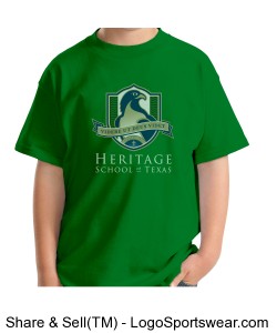 Youth Cotton T-shirt (Green) Design Zoom