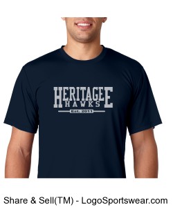 Adult Heritage Hawks Est. 2011 Tee, Navy Design Zoom